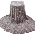 پتو شب نمای خارجی رنگ موشی طرح خطوط و ستاره